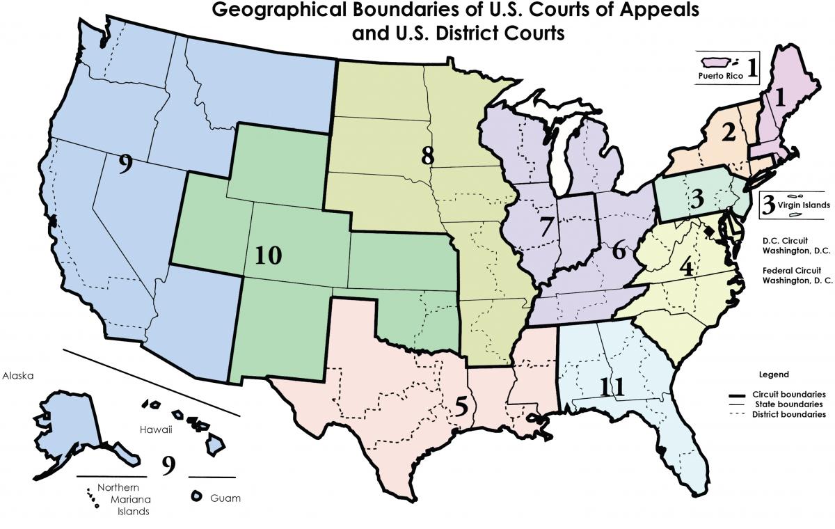 Map of Federal Appeals Courts