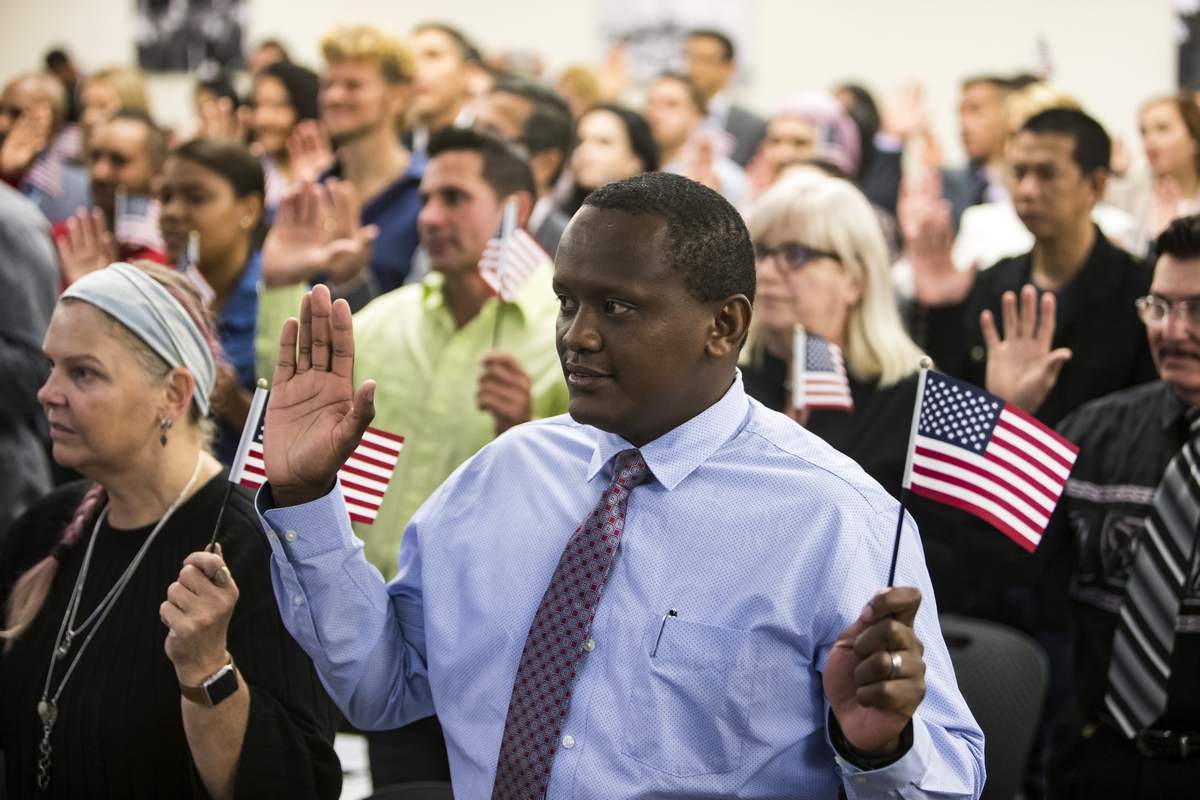 American citizenship naturalization swearing in ceremony