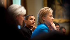 Sebelius, Hillary Clinton and Pres. Obama 2009